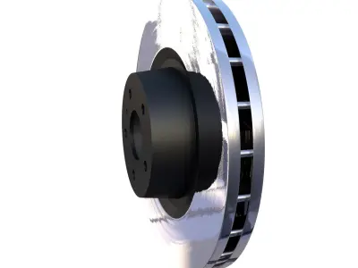 Ventilated Brake Disk Low-poly 3D model