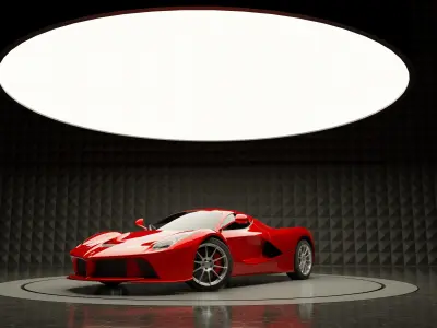 Car Exposition - Showroom Render Scene Low-poly 3D model