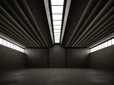 Low poly interior hangar 02 Low-poly 3D model