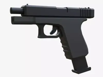 Glock 17 Gun 3D Model Low-poly 3D model