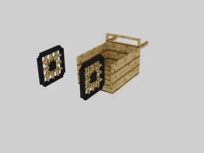 Minecraft Cart Free low-poly 3D model