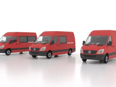 Mercedes Benz Sprinter L2H2 2009 Collection UK 3D Model Pack