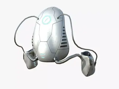 Jetpack H07 Light Steel - SciFi Character Design Low-poly 3D model