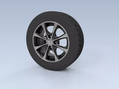 13 Inch Tire Rim Full Set 3D model