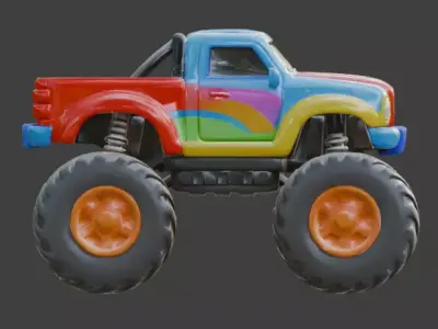Stylized RC Monster Truck 3D Model Low-poly 3D model