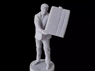 DONALD TRUMP WITH TARIFF TABLE 3D model