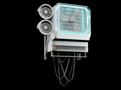Cyberpunk Air Conditioners Low-poly 3D model