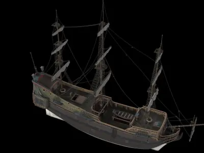 GALLEON SHIP PINNACLE Low-poly 3D model