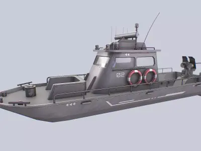 Maritime patrol vehicle Low-poly 3D model