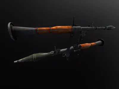 RPG 7 two rifles Low-poly 3D model