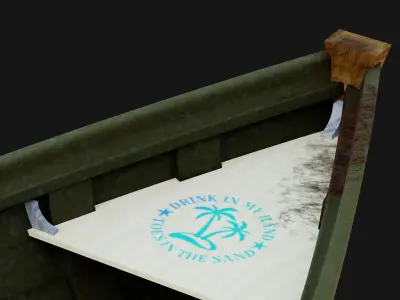 Wooden Boat Low-poly 3D model buy