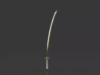 Japanese Katana Sword 3D Model Realistic Game Ready Blade 3D model