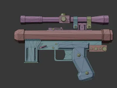 SE-14 Low-poly stylized futuristic blaster weapon Low-poly 3D model