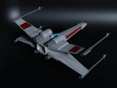 X-Wing star wars x - wing fighter Free low-poly 3D model