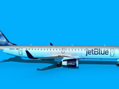 Embraer Emb-190 Jet Blue 2 3D model