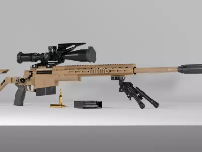 Accuracy International AXSR 300 Norma Low-poly 3D model