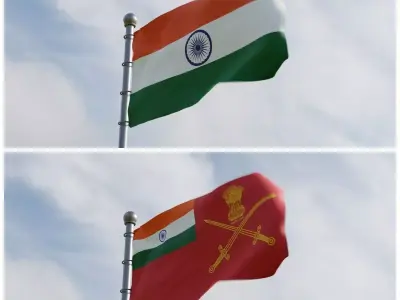 Animated India Flags 3D model