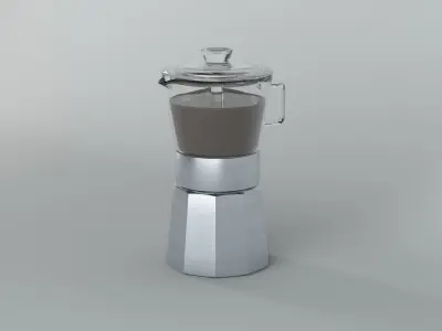 Coffe Maker - Italian style with glass 3D model