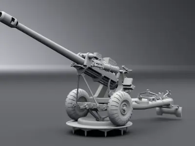 L118 105mm Light Artillery scale model 3D print model