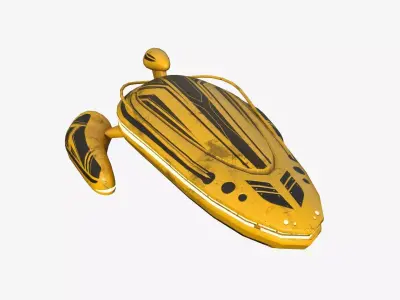 Alien Spaceship UFO H08 Yellow Dirt - Sci Fi Spacecraft Design Low-poly 3D model