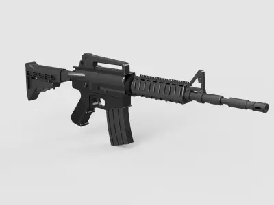 Assault rifle Low-poly 3D model