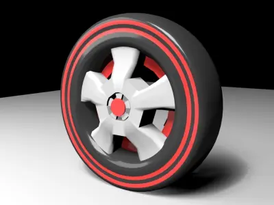 TireCar wheel Low-poly 3D model