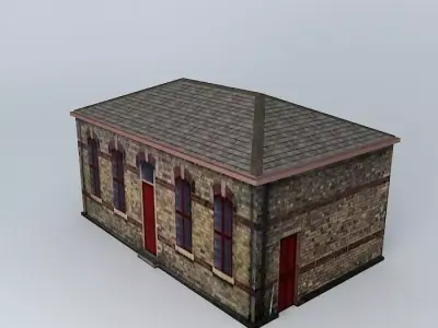 Eco Rail Platform Building Dummy! Old Steam Days Free 3D model