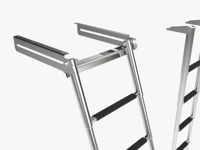 2 Boat Stainless Telescopic Folding Ladders 3D model