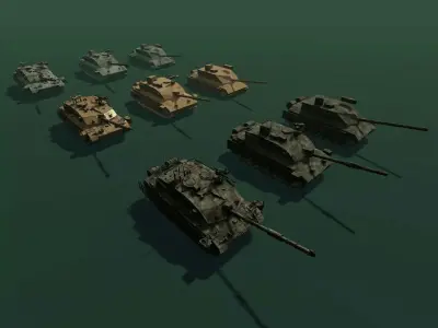 Chellendger tank Low-poly 3D model
