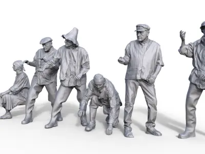 rafter figures for museum 3D print model