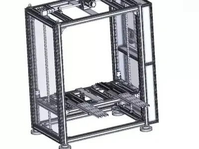 Precision Double-Screw Telescopic Fork Lift 3D model