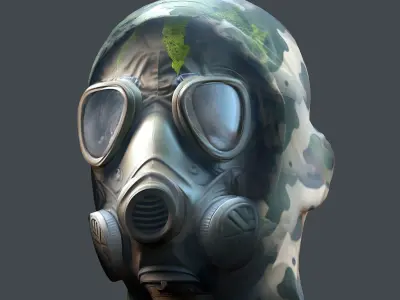 Gas mask helmet 3d model military combat fantasy cyborg Low-poly 3D model shop