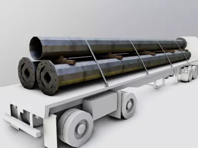 CARGO MODELS FOR TRUCK TRAILER-Polygon Pole Type-3 3D model