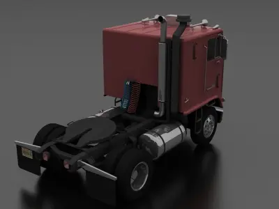 W-Series W-9000 Semi Truck 1974 Low-poly 3D model