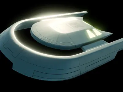 Sci-Fi Ship U-CAT Low-poly 3D model