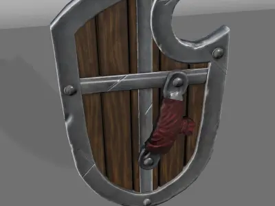 Stylized Steel Heater Shield Low-poly 3D model