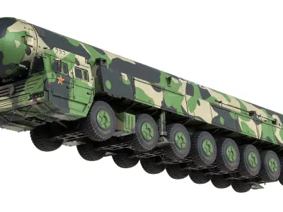 Dongfeng 41 ICBM Ballistic Missile Low-poly 3D model