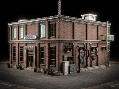 URBAN BUILDING OLD HORROR 1 Low-poly 3D model