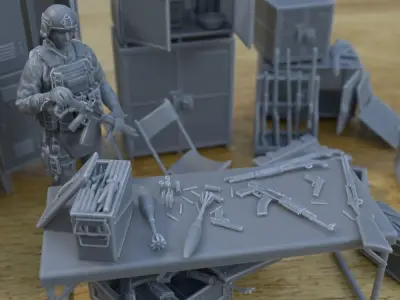 SAFE STORAGE FOR ARTILLERY FOR WAR TERRAIN 1-35 SUPPORTED STL 3D print model