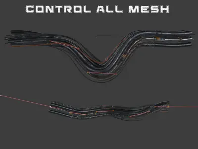 Procedural Cables Low-poly 3D model