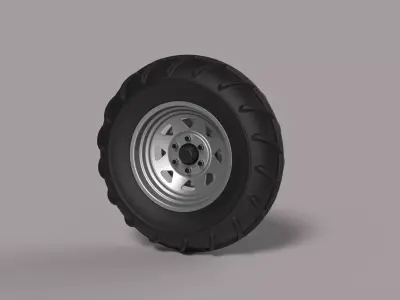 Front wheel from Mud dragster 3D model