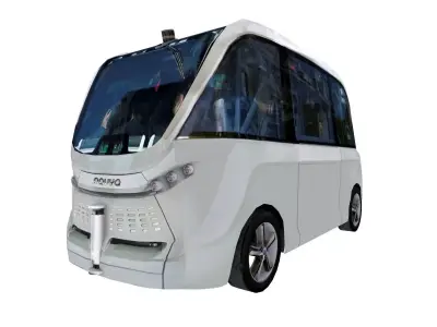 Driverless shuttle bus Navya Arma low polygon Low-poly 3D model