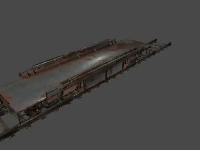 train rusty Low-poly 3D model