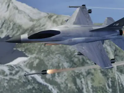 General Dynamics F-16 Fighting Falcon medium quality 3D model