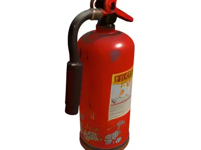 Weathered Fire Extinguisher PBR Game Asset Low-poly 3D model