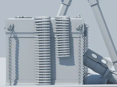 Guns collection metal box with gun Low-poly 3D model