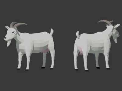 Farm Animals Lowpoly Low-poly 3D model