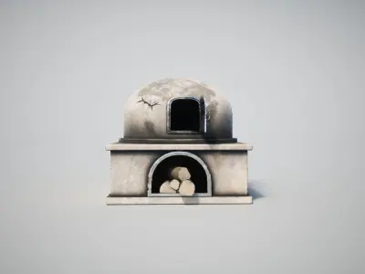 Medieval Oven Low-poly 3D model