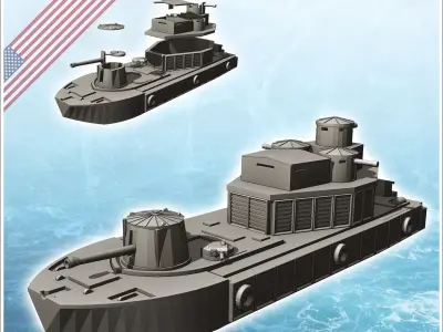 LCM-6 ATC CCB Charlie Monitor river boat - Modern WW2 WW1 World  3D print model