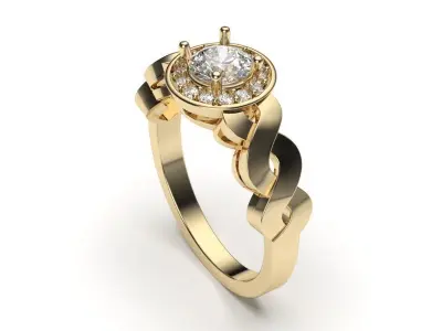 solitaire with ring sizes  8 part S119 3D print model